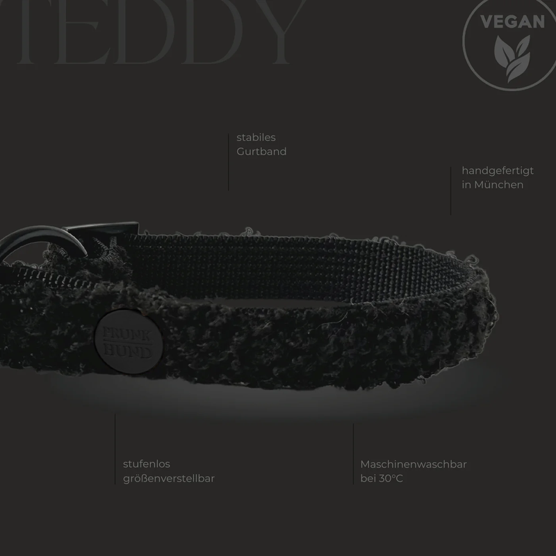 Zugstopp Halsband TEDDY black